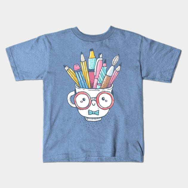 Back to school - cute cup Kids T-Shirt by kostolom3000